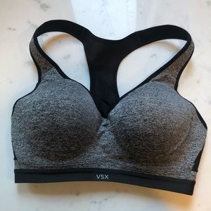 VSX grey and black sports bra